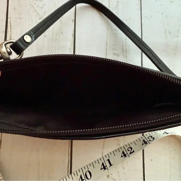 COACH | Black Signature C Wristlet with Lurex Threading and Silver Studs - Picture 6 of 8